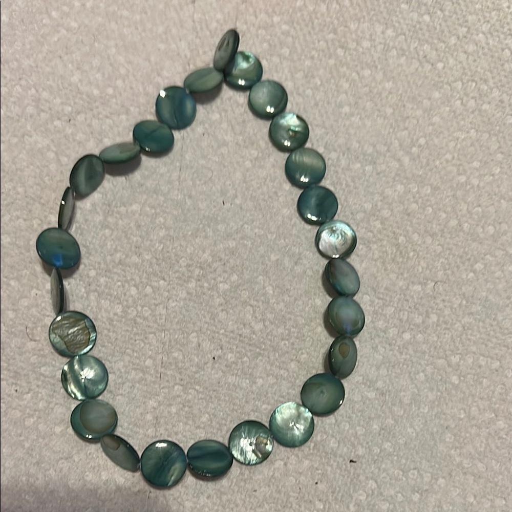 Mother of Pearl Teal Shell Necklace